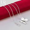 925 Sterling Silver Butterfly Pendant Necklace Fashionable Wedding Jewelry