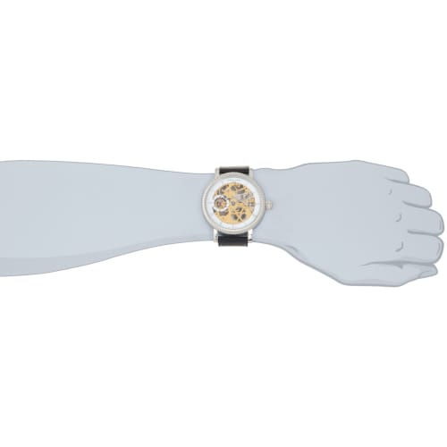 Charles Hubert Mechanical Hand-Wound Skeleton Watch 3737-G Men's Black