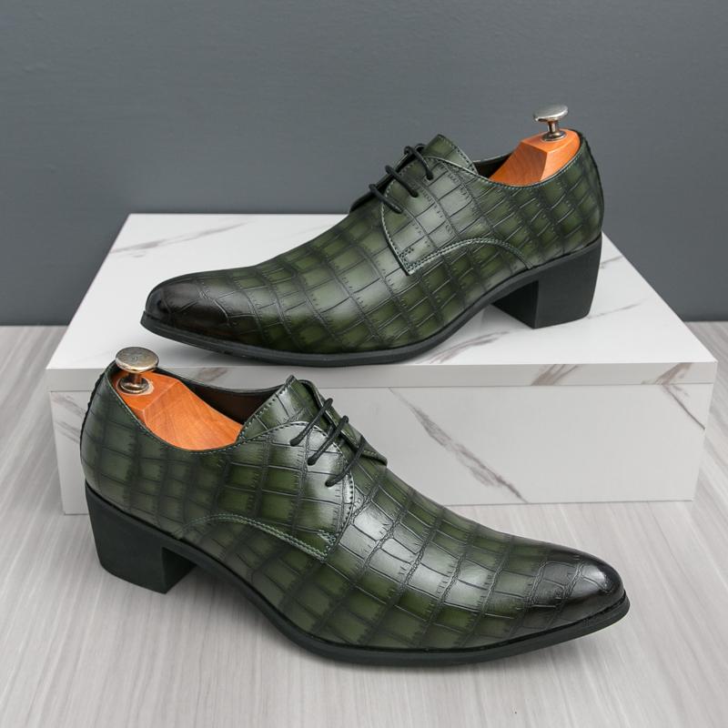 Fashion Fashion Men Leather Oxford Shoes Street Style Men's Business Shoes Elegantes Derby Shoes High Heels Man Casual Footwear Sneakers