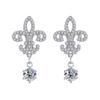 925 Sterling Silver Iris Flower Pendant and Stud Earrings with Sparkling Diamonds - Elegant Light Luxury Design