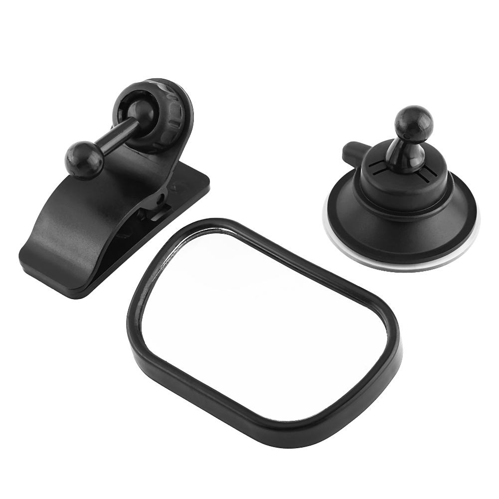 1Pc Adjustable Car Baby Child Back Seat Rear View Safety Mirror With Suction Cup Clip Black