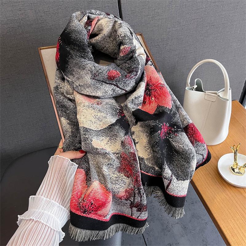 Winter Thicken Cashmere Scarf for Women Warm Blanket Female Luxury Quality Shawl Wrap Pashmina Bufanda Poncho Echarpe Stoles for Daily Use