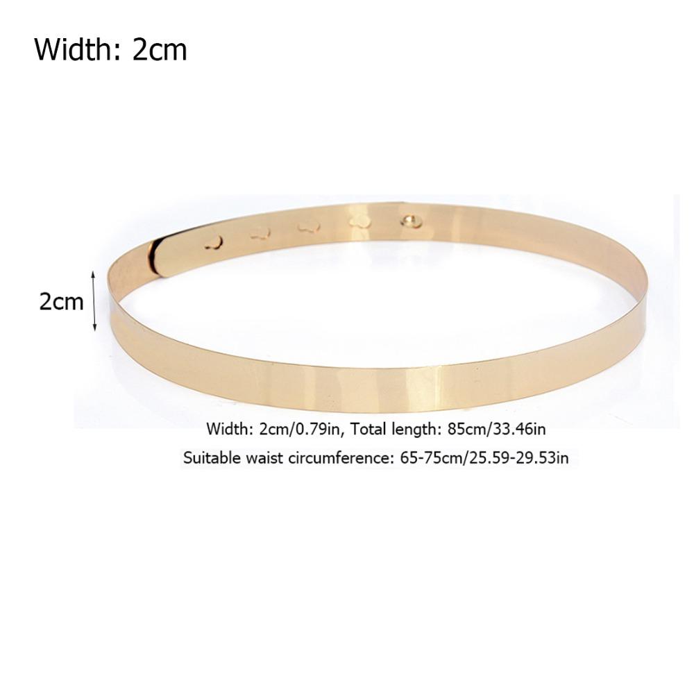 

Adjustable Ladies Waist Belt Full Metal Versatile Accessory Elegant Women Waistband Dresses Gold - 2cm