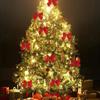 12pcs Christmas Flocking Bow Pendant Holiday Wedding Party Bow Decoration Exquisite Christmas Tree Bow Christmas Decorations