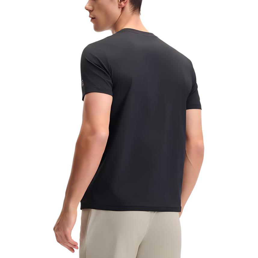 Fila Fitness Fashion Comfortable Simple Knitted Short Sleeve Sun Protection Breathable Crew Neck T-Shirt Men Tops Deep-Black A11M521106F-BK