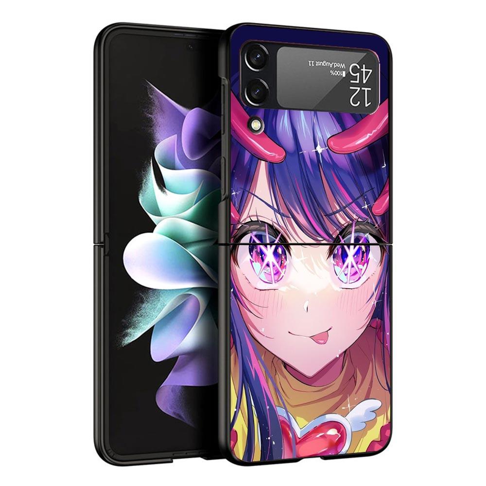 

Oshi No Ko Black Phone Case For Samsung ZFlip7 ZFlip6 ZFlip5 ZFlip4 ZFlip3 5G Hard Protective Galaxy Z Flip 3 4 5 6 7 Samsung Z Flip 7