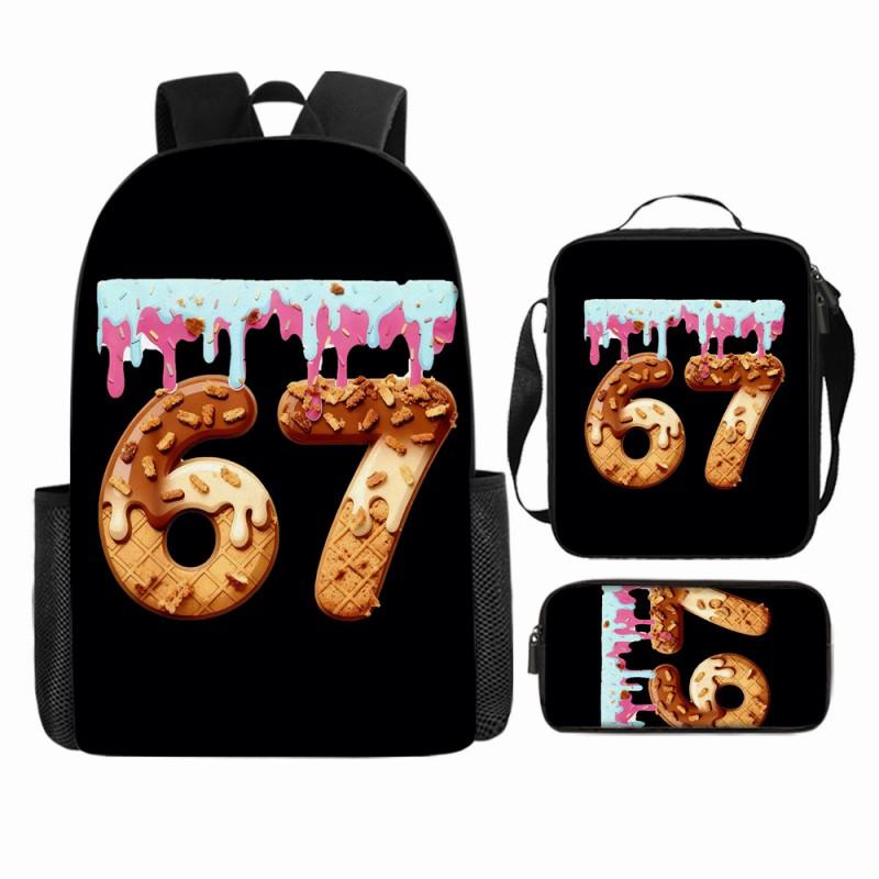 Cartoon Brainrot-Themed Backpack Crossbody Bag Pencil Case School Kids Ages 10-12