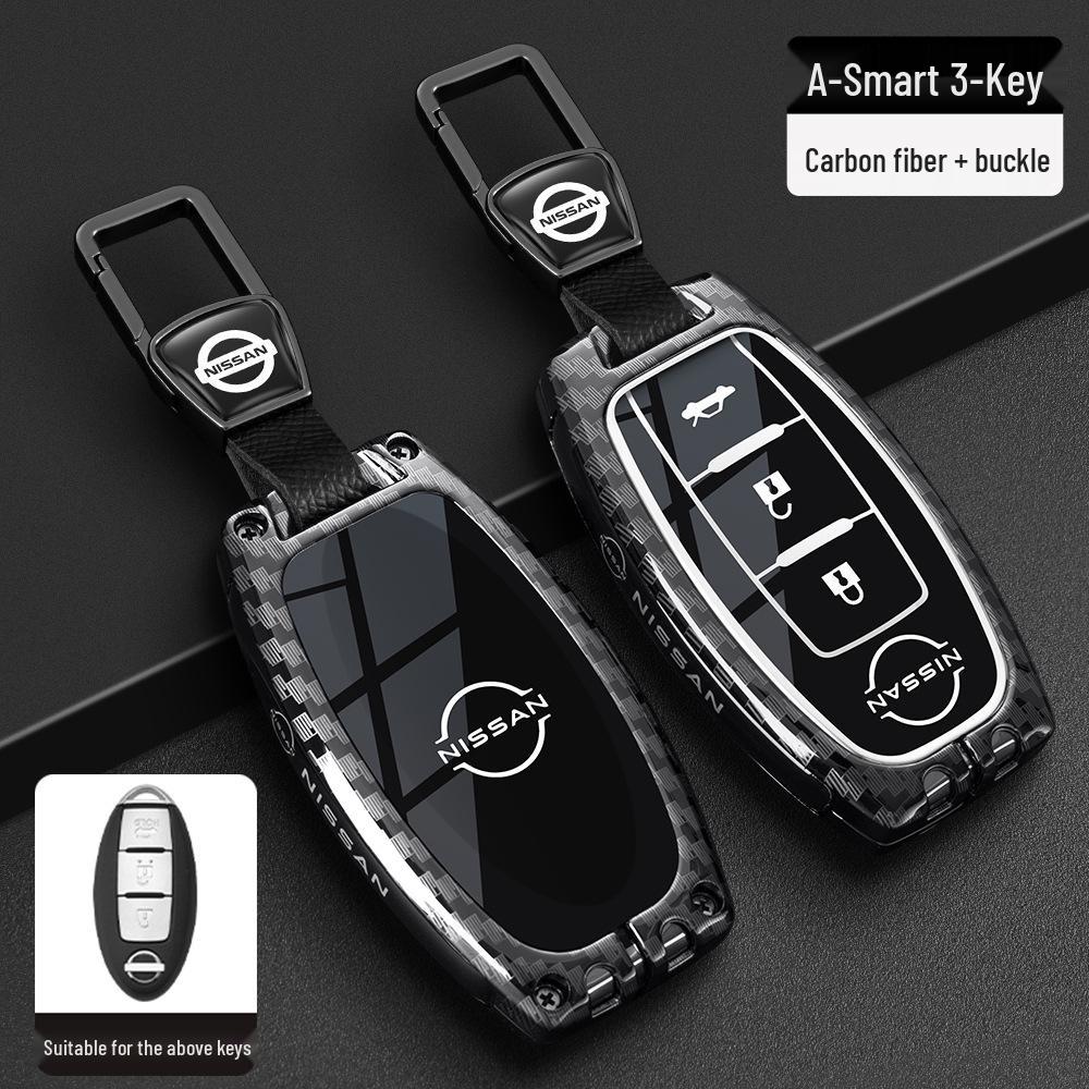 Nissan Schlüsseltasche Abdeckung: Passt für neue Sylphy, Teana, Tiida, Qashqai, X-Trail, Bluebird Modelle, Inklusive Schlüsselanhänger für Männer
