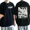 Anime Drift AE86 Initial D Oboustranné tričko s kulatým výstřihem a krátkým rukávem, letní, ležérní, unisex, R34 Skyline GTR JDM Manga trička