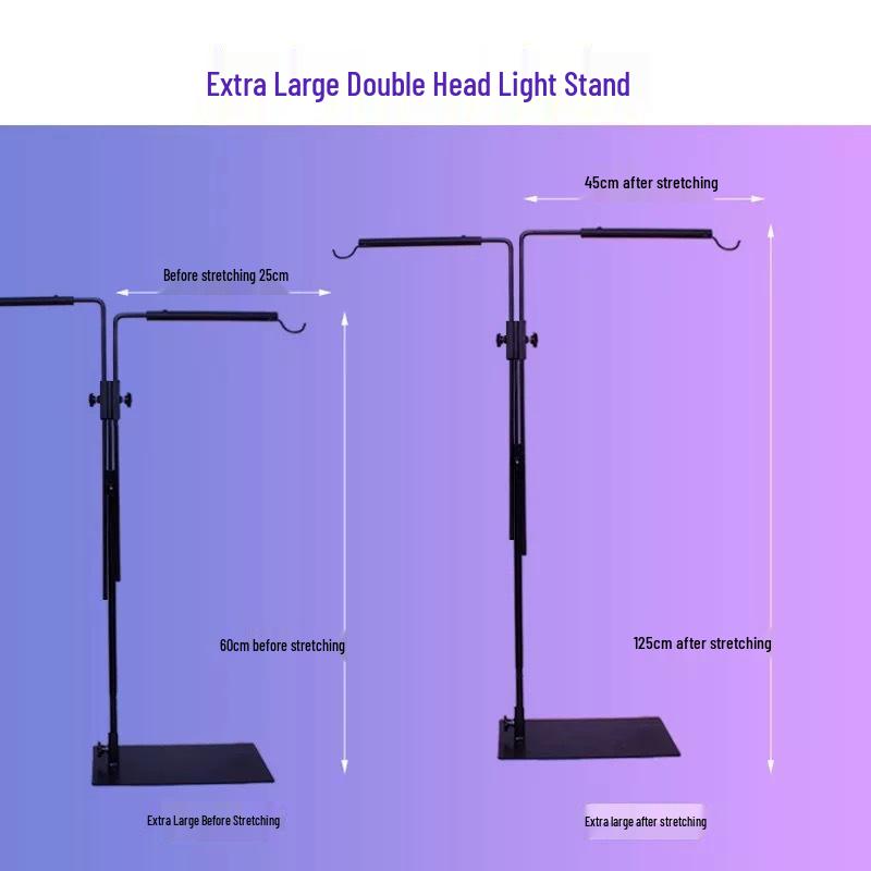 Adjustable Reptile Plant Lamp Stand with Retractable Height