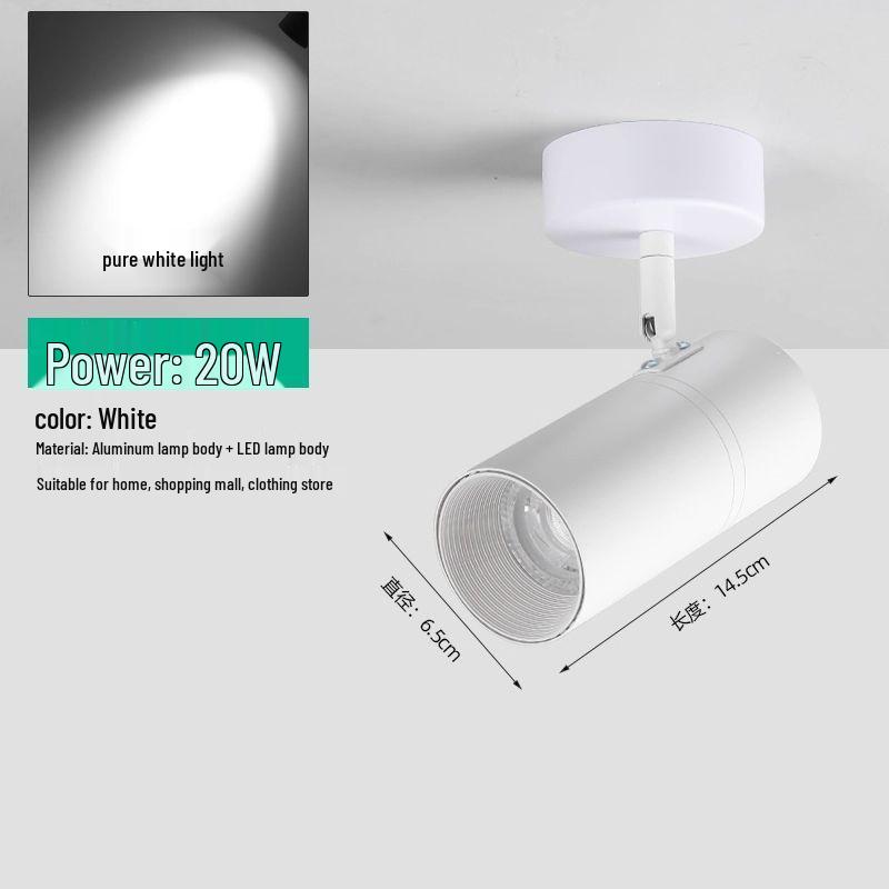 COB LED Surface-Mount Spotlight for Retail and Home Background Walls