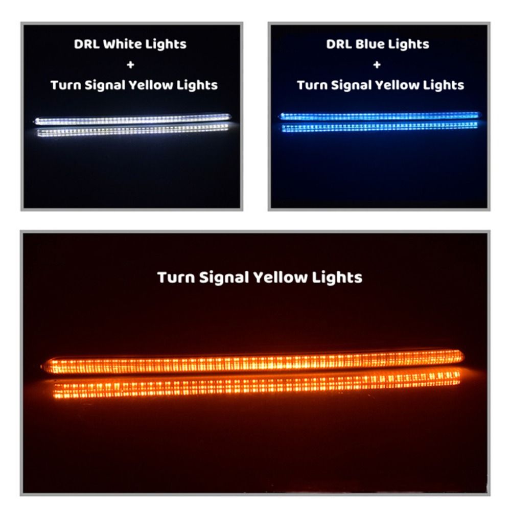 2pcs Waterproof Flexible DRL LED Strip Start Scaing Daytime Running Light Brake Flow Lamps