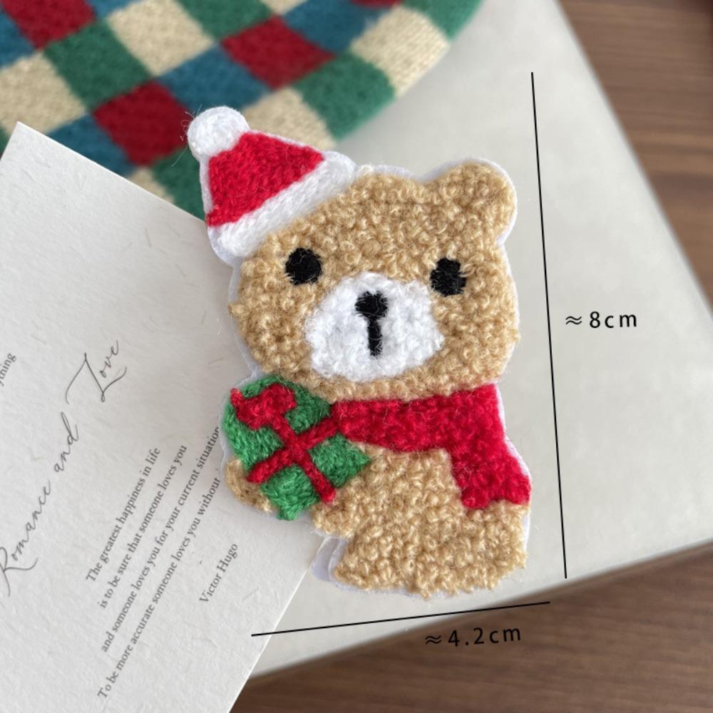 Kreativní vánoční sponka do vlasů s ledním medvědem, sněhulákem, punčochou, plyšové vánoční sponky, sob, sněhová vločka, Santa Claus, vánoční sponka do vlasů