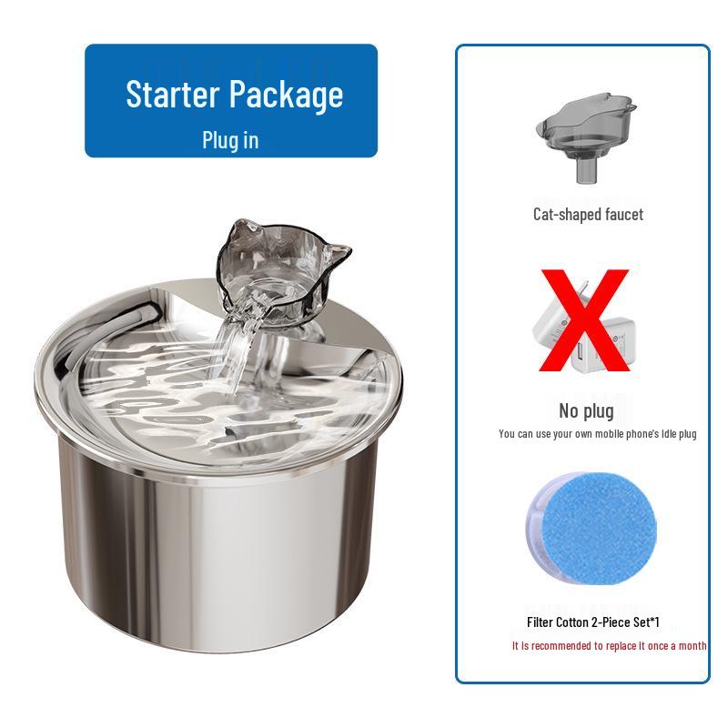 Smart Stainless Steel Pet Water Fountain with Automatic Circulation and Filtration for Cats