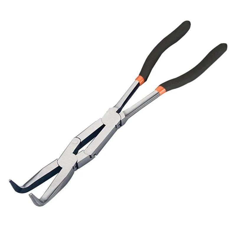 Enhanced Long Reach Pliers Needle Nose Pliers Straight 45° 90° Bent Tips Auto Care Kit Car Accessories