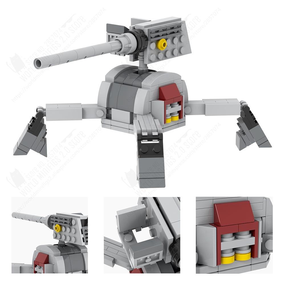 MOOXI Classic Military Space Wars Movie Weapons Gun Cannon Model MOC Bricks DIY Assembled Building Blocks Compatible Figures Toy