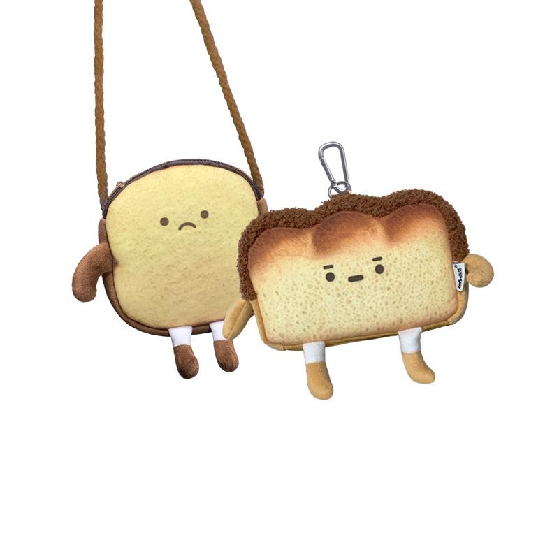Creative Cartoon Toast Bread Crossbody Bag – Cute & Casual Shoulder Coin Purse for Students