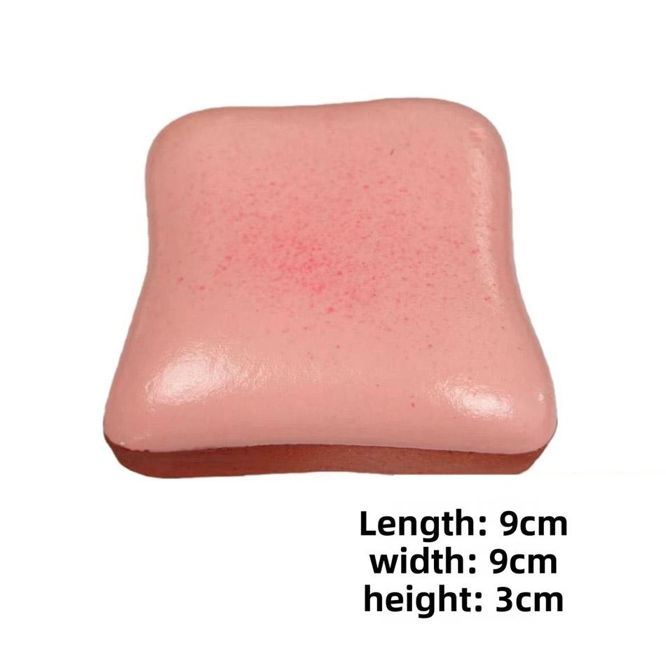 Squishy Butter Toast Squeeze Toy Stress Relief Slow Rising Sensory Fidget for Anxiety ADHD Autism Gifts Kids Adults ASMR Fun