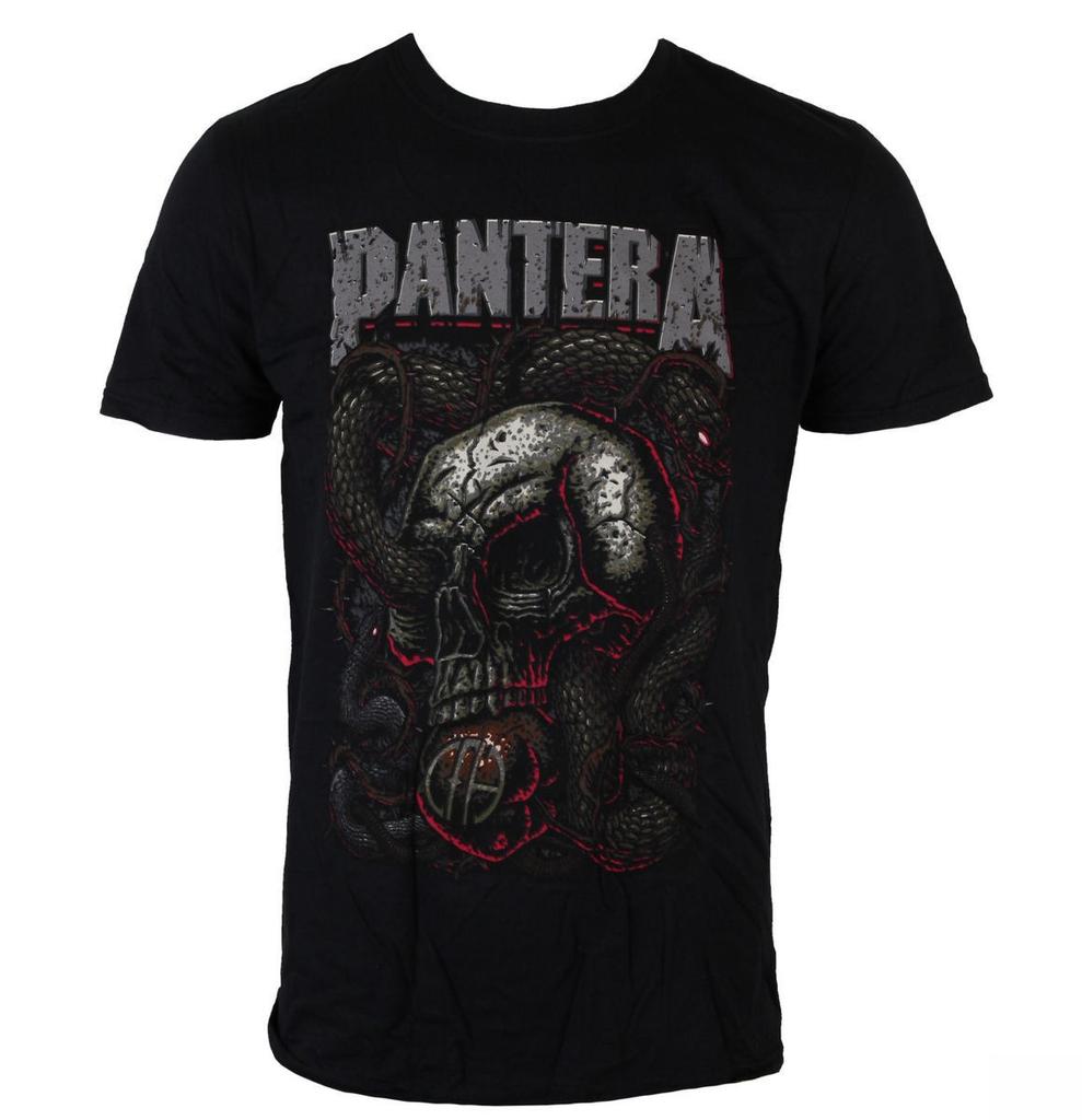 Pantera Serpent Skull Art Pattern Metal Band Tshirt Casual Street Style Cotton Tshirt Suitable For Both Unisex And Unisex