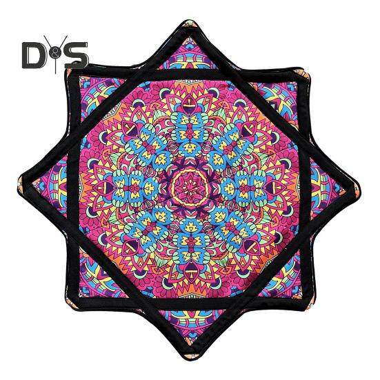 Flowstar Octagonal Scarf Juggling Toy for Beginners Double-Sided Print Cloth Fun Skill Toy Fingertip Rotating Flow Star Dapo Star Gift for Kids And