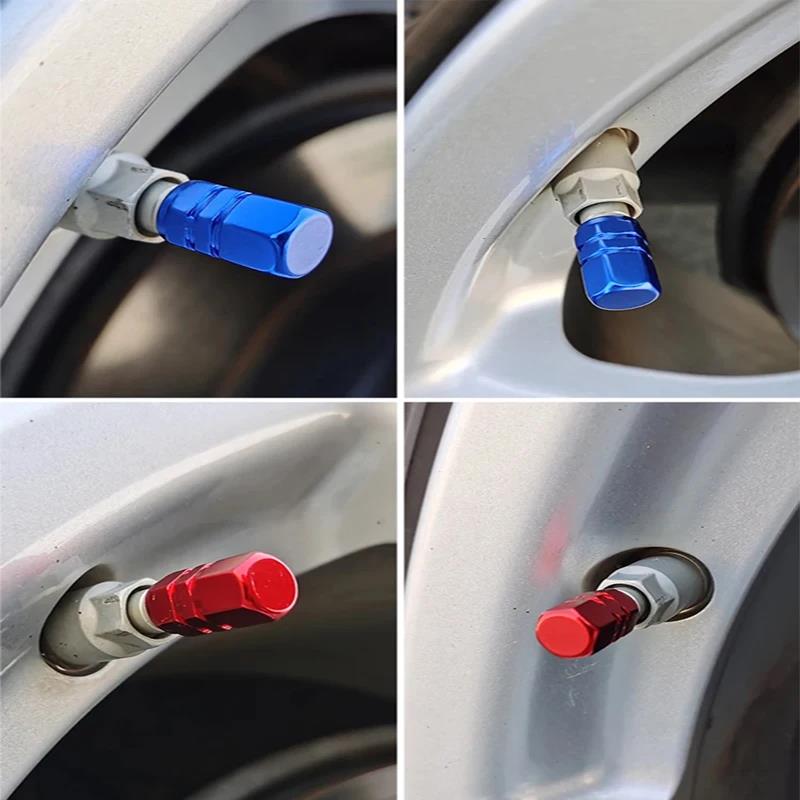 Universal Aluminum Valve Stem Caps 4Pcs Waterproof Dustproof Wheel Hub Covers for Car Motorcycle Truck Accessories Tire Chucks 1