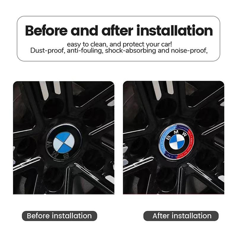 AXNX2 4Pcs 56/60/65mm Aluminum Car Wheel Center Hub Caps Sticker For BMW 3 5 6 7 1 Series Z4 X3 X6 E81 E71 E90 E93 F30 F10 E92 E60 E84