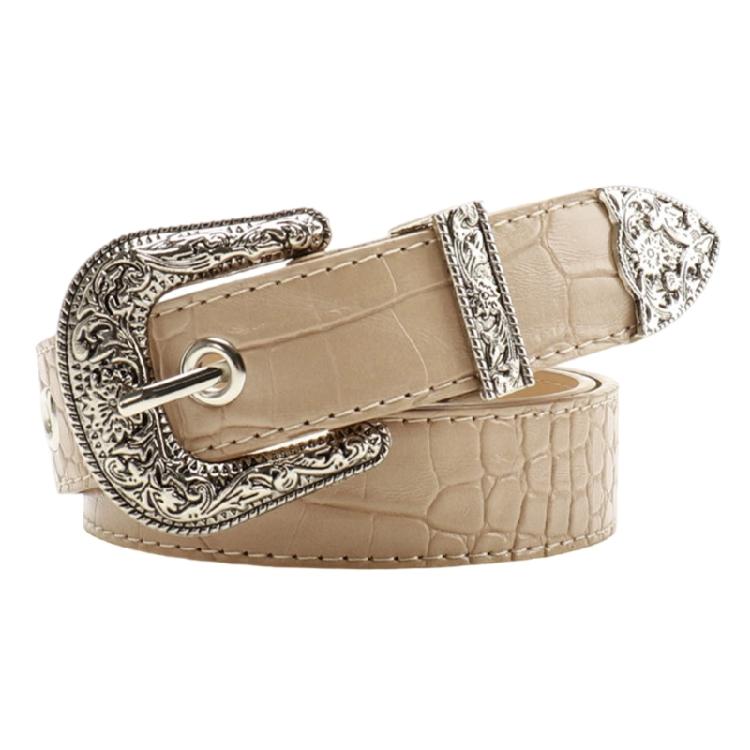 Natural Women's Timeless Belt Contemporary Themed PU Leather Strap Metal Hardware For Stylish Looks