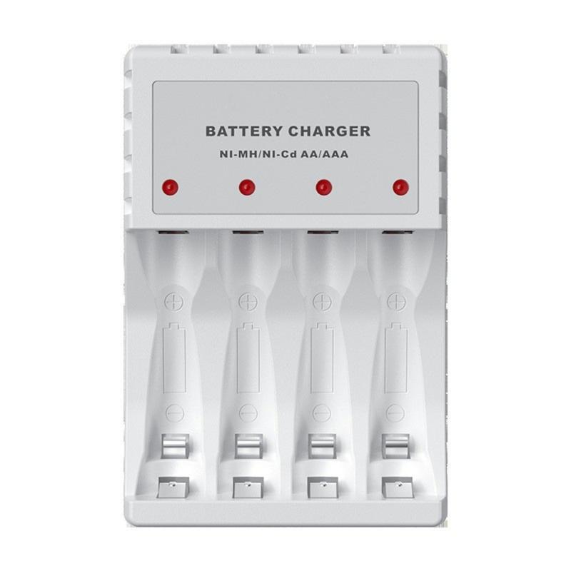 

USB Fast Battery Charger For AA 3A Rechargeable Batteries Charging Hubs With Independent 4Slot Charging &LED Indicators білий