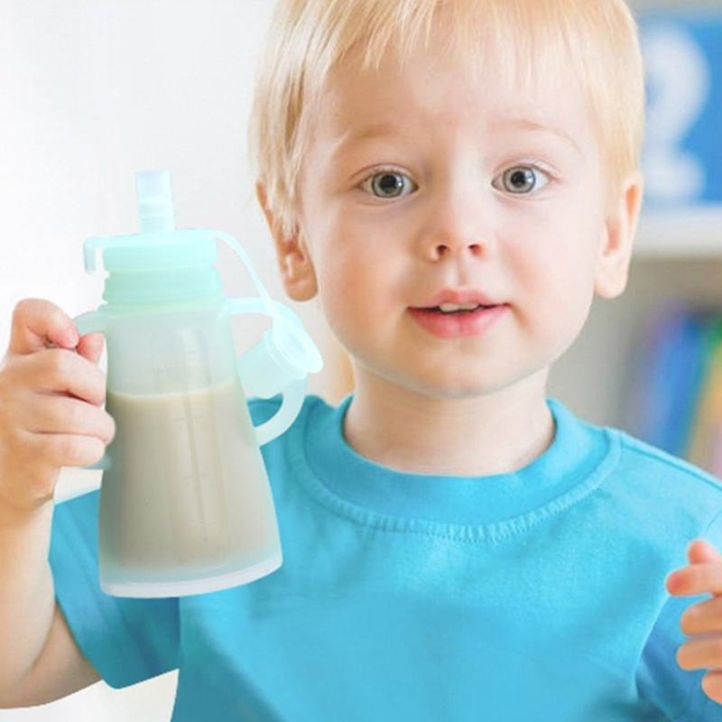 Soft Silicone Squeeze Baby Food Bag Bottle for Easy Feeding and Parental Assistance Infants Toddler Puree Organiser Bag