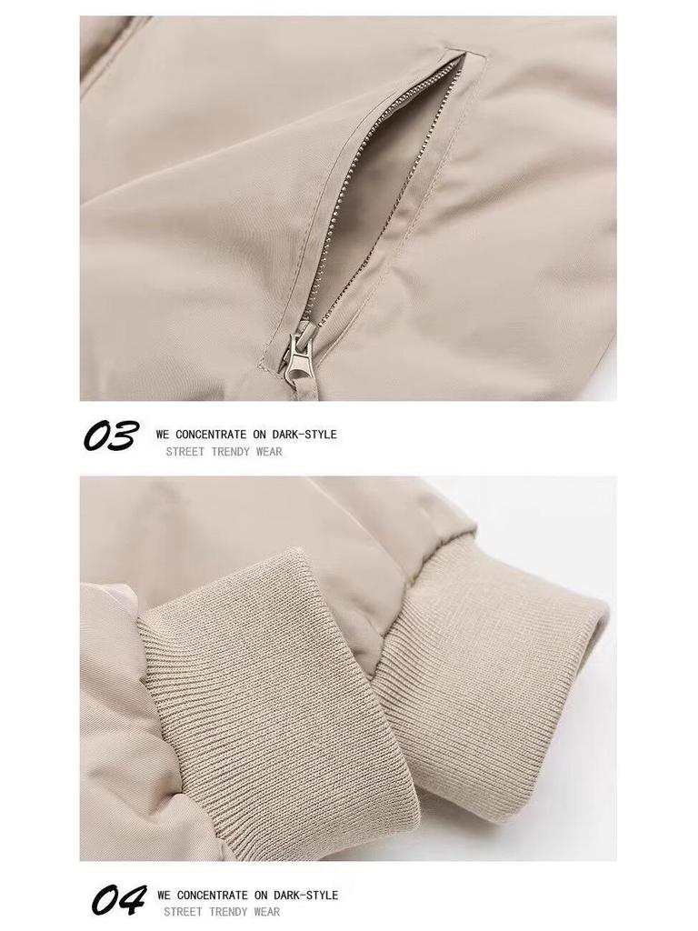 Women's Retro Multi-Pocket Bomber Jacket - Trendy American Baseball Style for Spring & Autumn