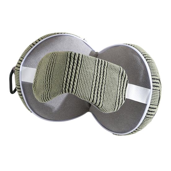 2-in-1 Neck Pillow Travel Neck Pillow with Eye Mask Zippered Portable Neck Support Pillow Reduces Neck Strain for Road Trips Long Flights