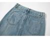 Light Blue High-Waist Slit A-line Denim Skirt for Women - 2025 Casual Mid-Length Slimming Design