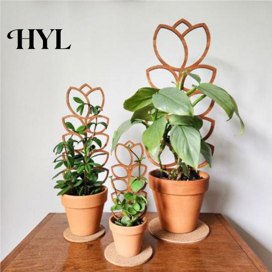 Easy Install Plant Stand Wood Bracket Leaf Shape Trellis Vine Healthy Growth Support Installation Multifunctional Holder