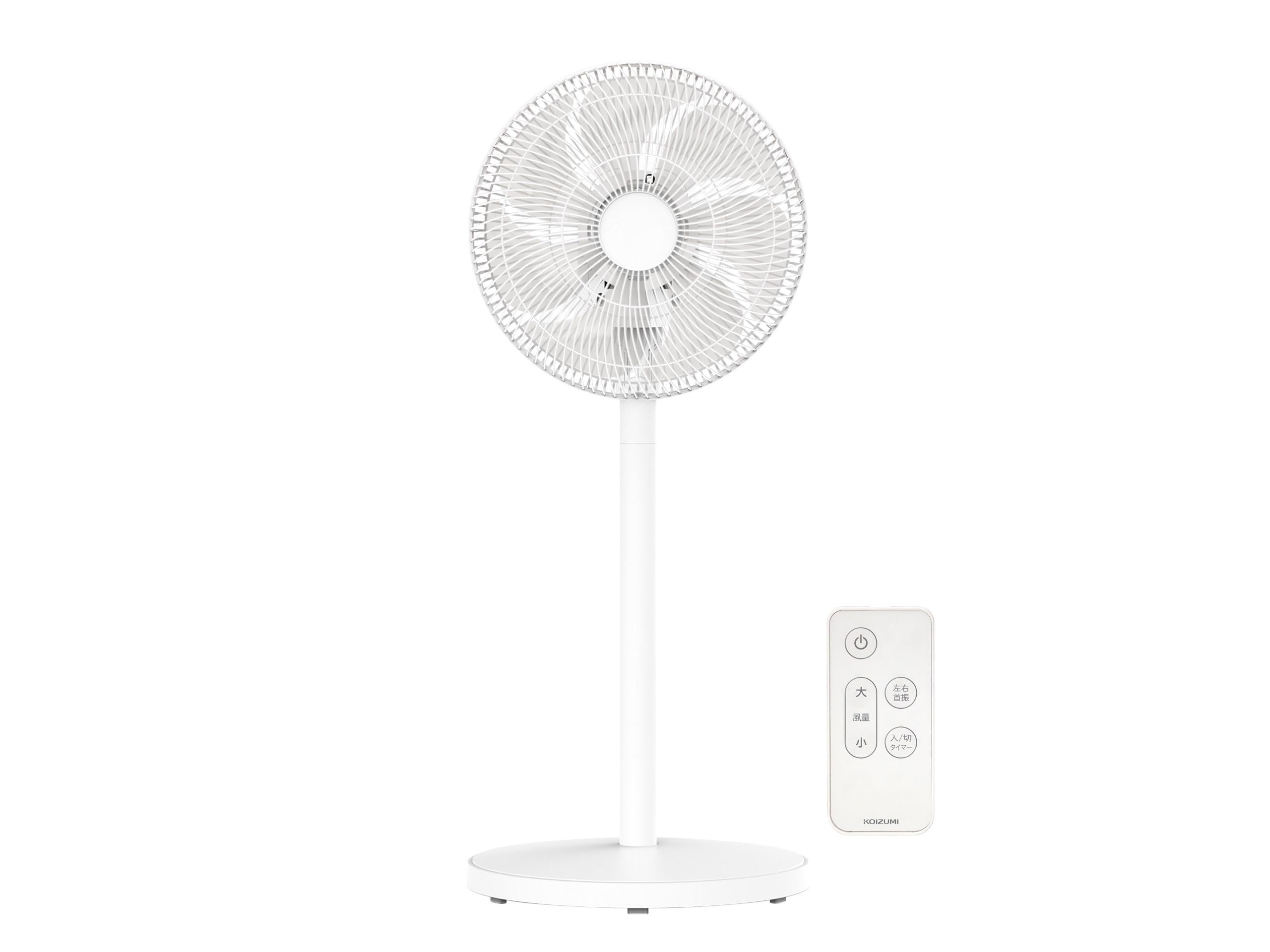 

Koizumi electric DC remote 8 airflow white fan, motor, control, levels, oscillation, on/off timer, KLF-3053/W білий