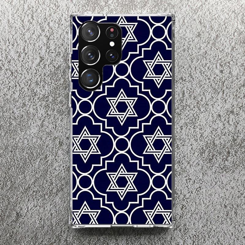 David Jewish Star Symbol Print Soft Case for Samsung Galaxy S25 S24 S23 S22 Ultra S21 Plus S20 FE Phone Shell S10 + Pattern Cove