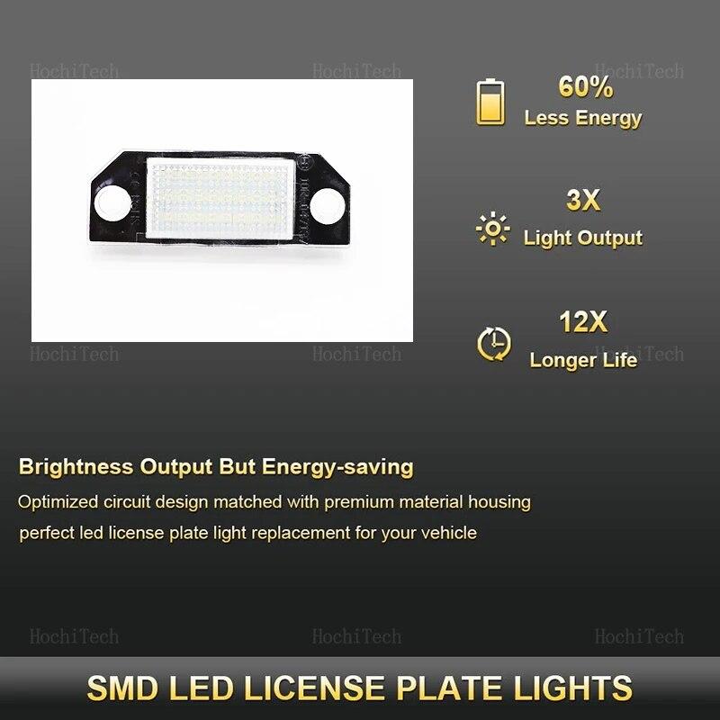 LED Number Plate Light Error Free License Plate Lamp For Ford Focus 2 MK2 2003-2008 C-MAX