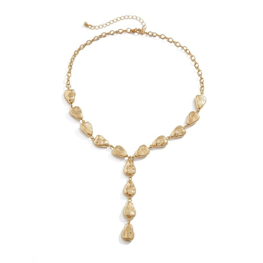 Vintage Irregular Necklace Adjustable Gold/Silver Choker Necklace Imitation Metal Tassels Design Pendant Necklace