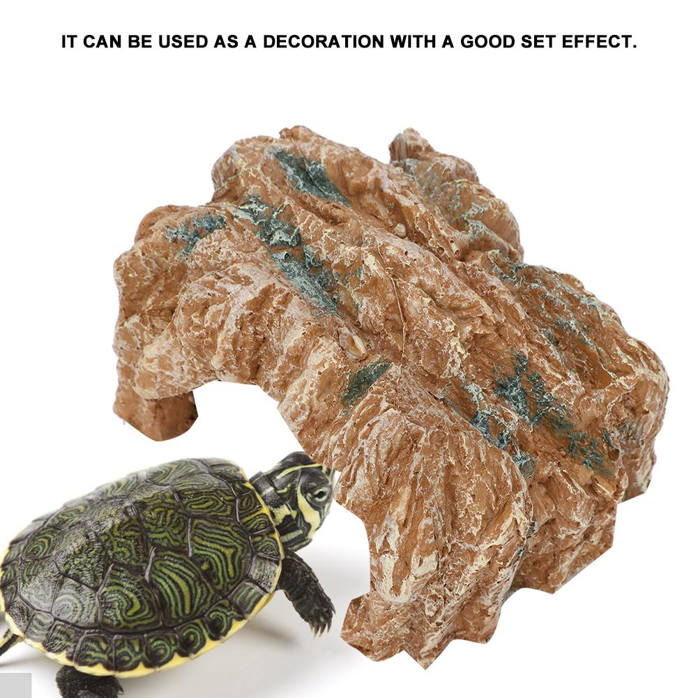 Resin Rockery Turtle Hide Rock Climbing Basking Habitat Cave for Landscape Decoration