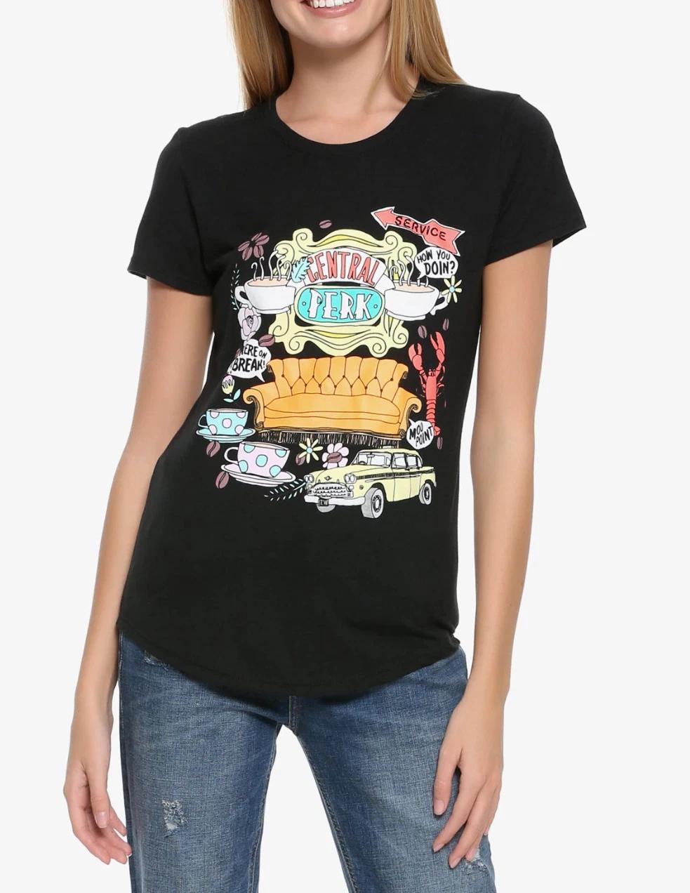 Friends TV Show 90 S Sitcom ICONS Girls Women s T-Shirt NEW 100% Authentic 3XL