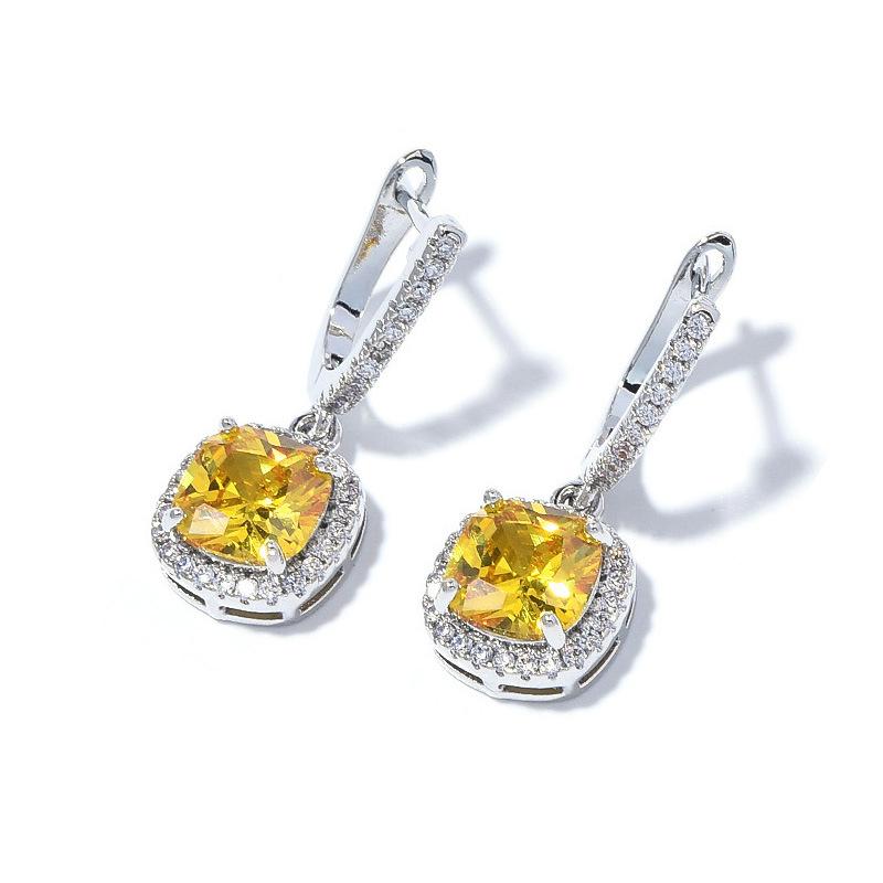 Klasik Üst Düzey Küpeler Hafif Lüks Küpeler Sekiz Kalp Sekiz Ok Zirkon Kakmalı Küpeler