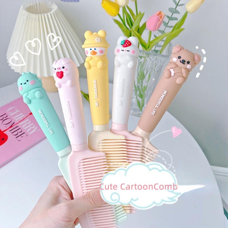 Toddlers Hair Comb Fetal Head Dirt Removal Comb Girls Cartoon Silicone Handle Comb Head Massager Combs Baby-Care Product