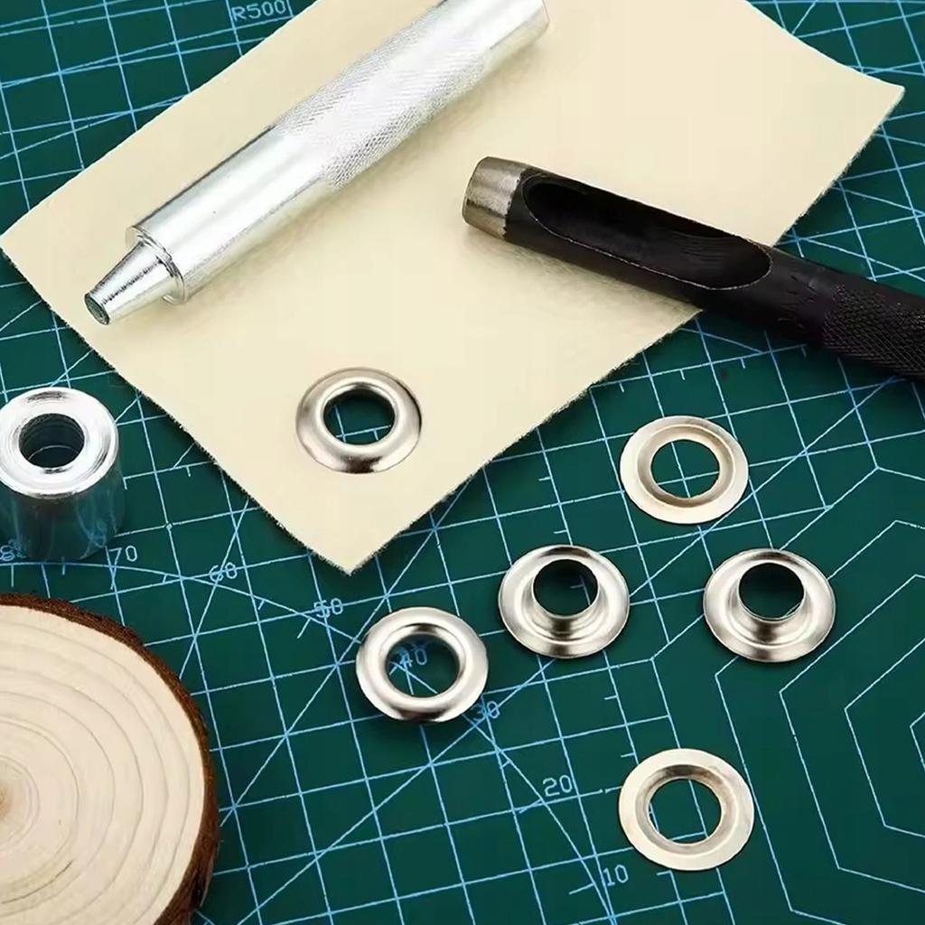 Rosfix Złoty Zestaw Oczek do Plandek 12mm – 100 Metalowych Oczek z Dziurkaczem i Zakuwakiem | Odporne na Korozję | Do Namiotów i Banerów