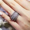 Luxurious Exquisite Brilliant Full Cubic Zirconia Rings for Women Temperament Bridal Wedding Accessory Statement Zircon