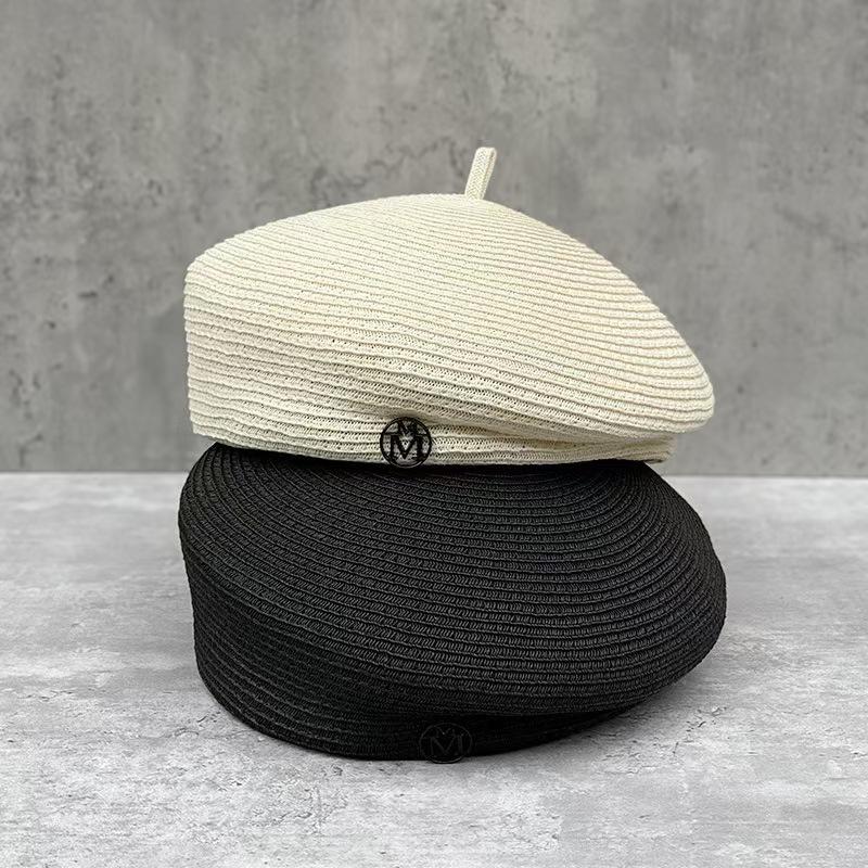 Fine Straw Fedoras Letter Beret for Women, Casual Painter Hat, Elegant and Stereotype, Retro Fashion, Summer Tourism, Sale