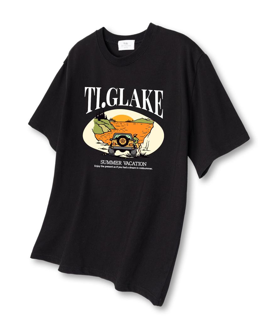 TI.GLAKE Sunset Offroad Oversized Short Sleeve T-Shirt Black