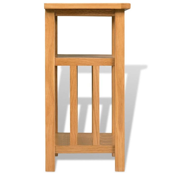 Side Table - vidaXL - Solid Oak - 27x35x55 Cm - Contemporary Design - Easy Assembly
