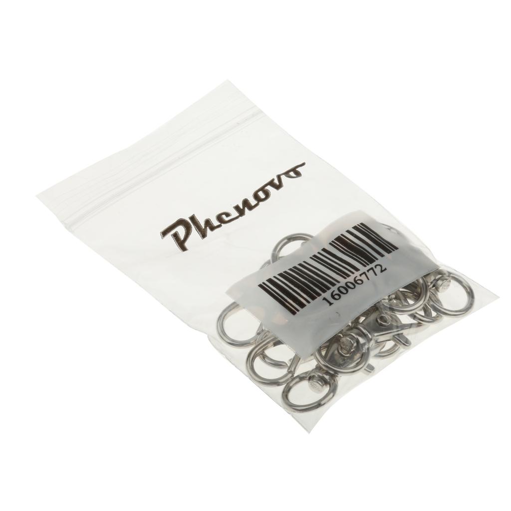 30pcs Silver Metal Snap Hook Clip Keychain Clasp 30mm