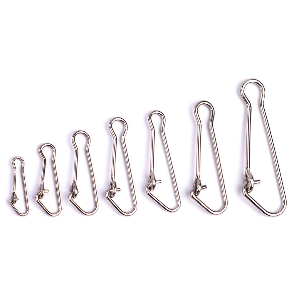 100PCS/Set Stainless Steel Fishing Pin Cucurbit Shape Hooked Snap Pin
