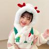 Christmas gift cute antler hat Christmas tree scarf two-piece set warm and cold children's suit versatile