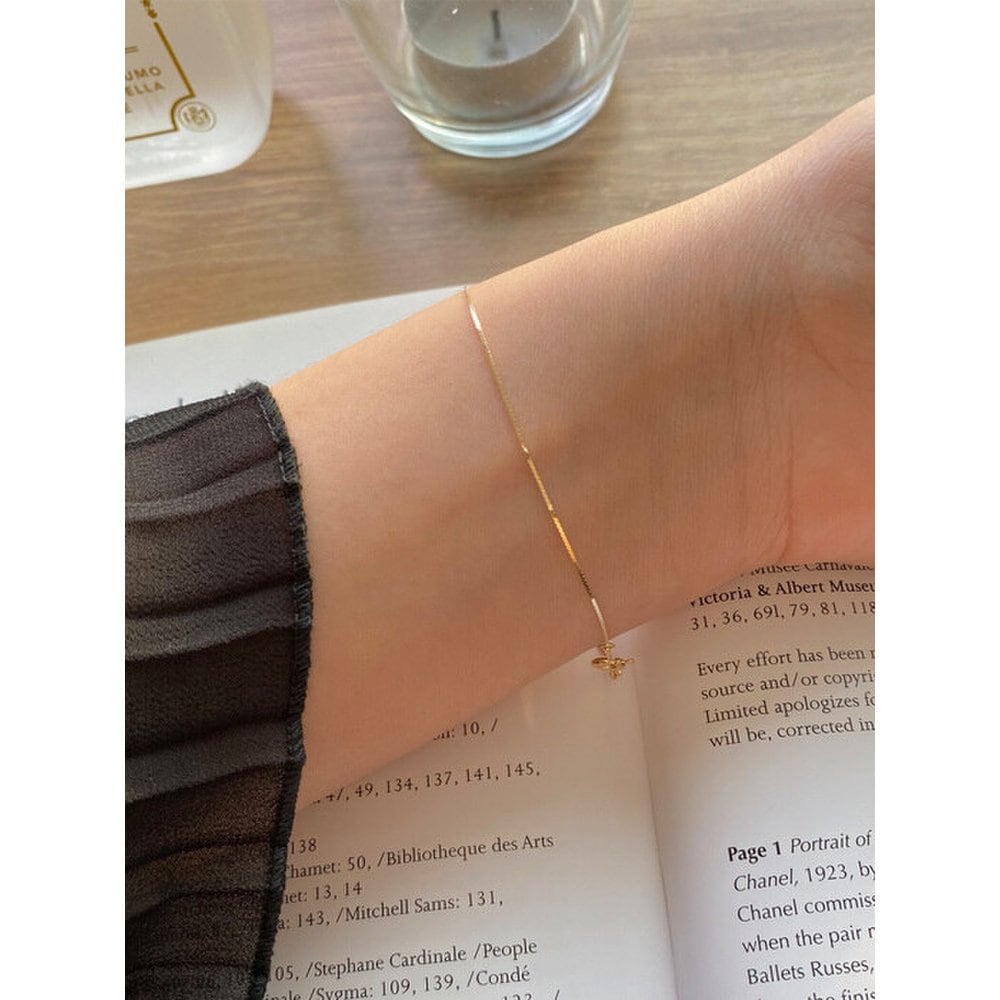 

14K Gold Silky Bracelet - Daily Chain Gold Bracelet 19cm